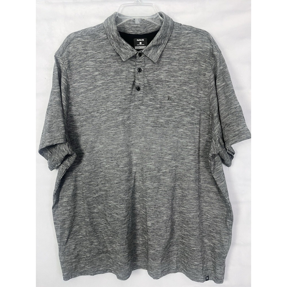 Hurley Golf Polo Wicking Short Sleeve Black Athletic Shirt Mens Size 2XL